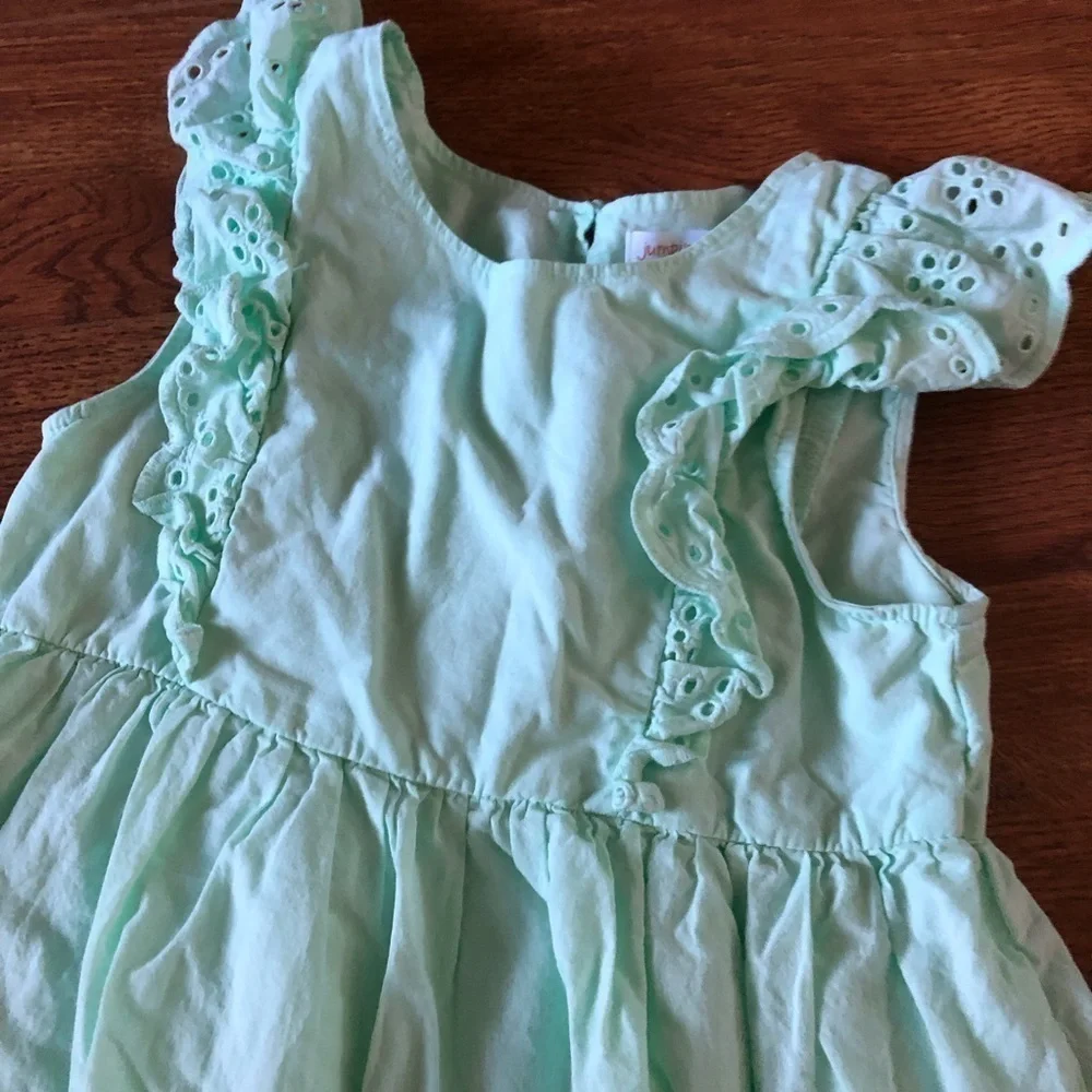 Jumping beans green cotton dress in size 7